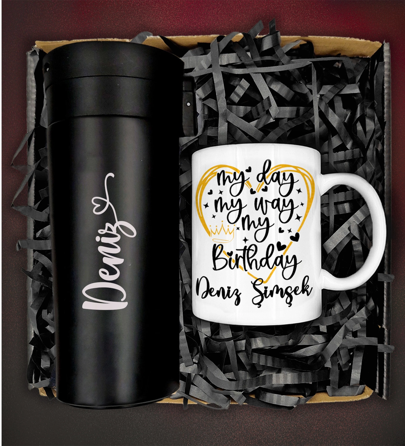 Doğum Günü Kişiye Özel Termos&Kişiye Özel Doğum Günü Kupa Hediye Seti