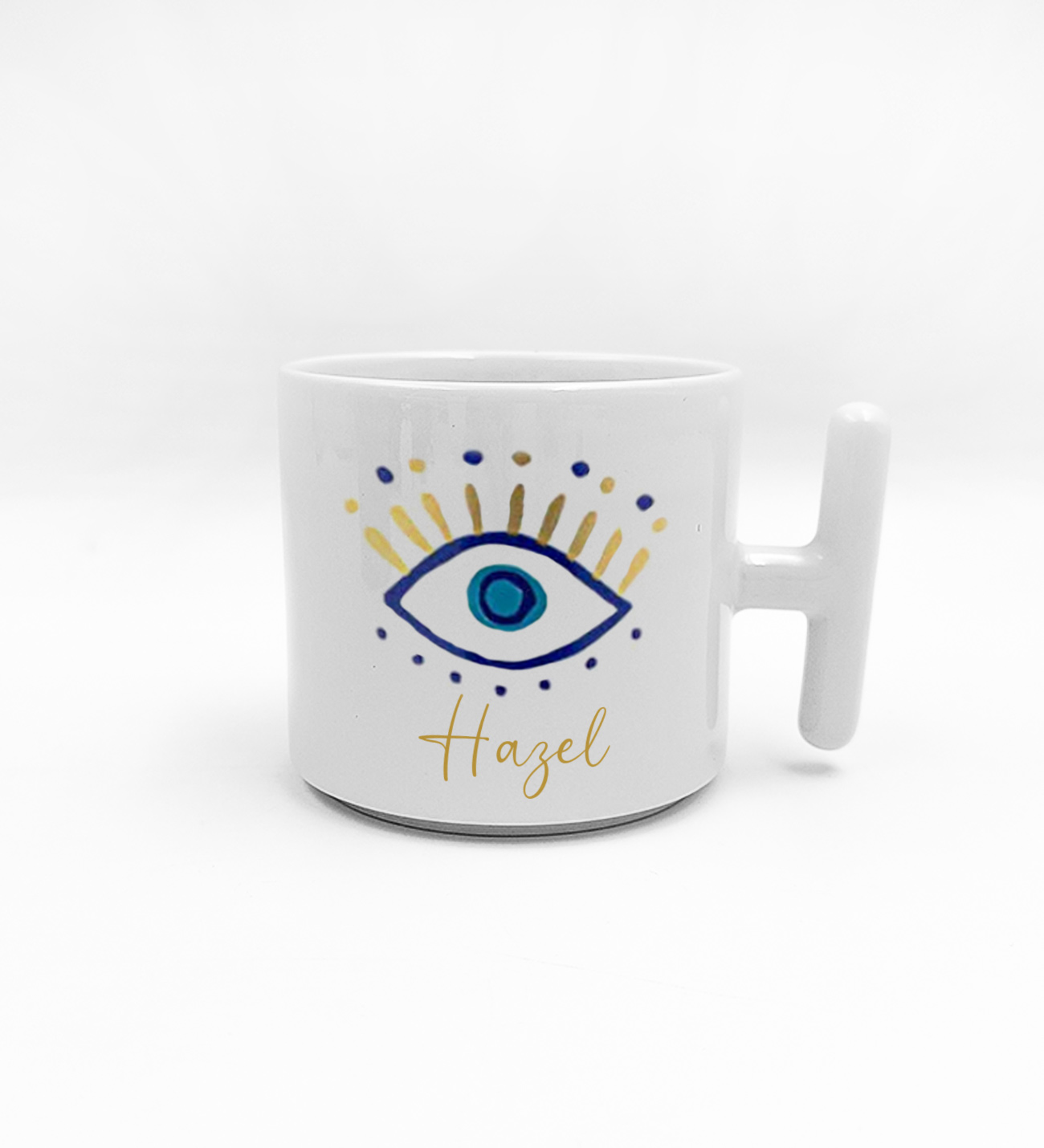 Kişiye Özel Nazar Tasarım T Kupa&Nazar Fular&Nazar Ayna&Kupa Altlığı Hediye Seti